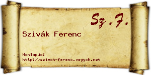 Szivák Ferenc névjegykártya